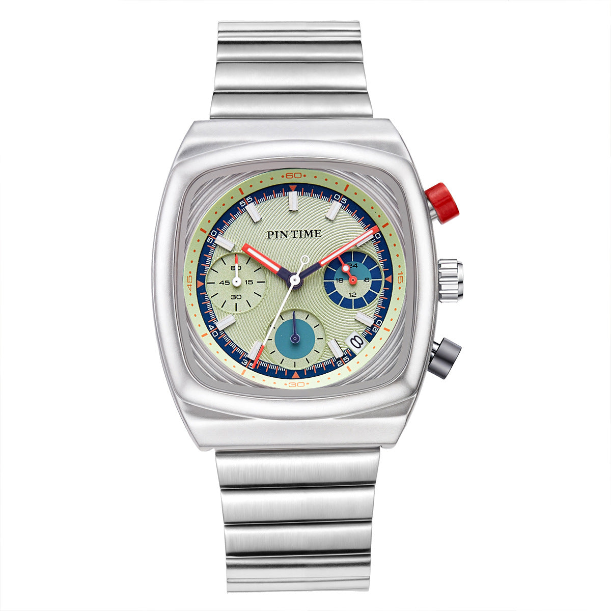 Mens Square Watch Multifunctional Six-hand Quartz Timepiece