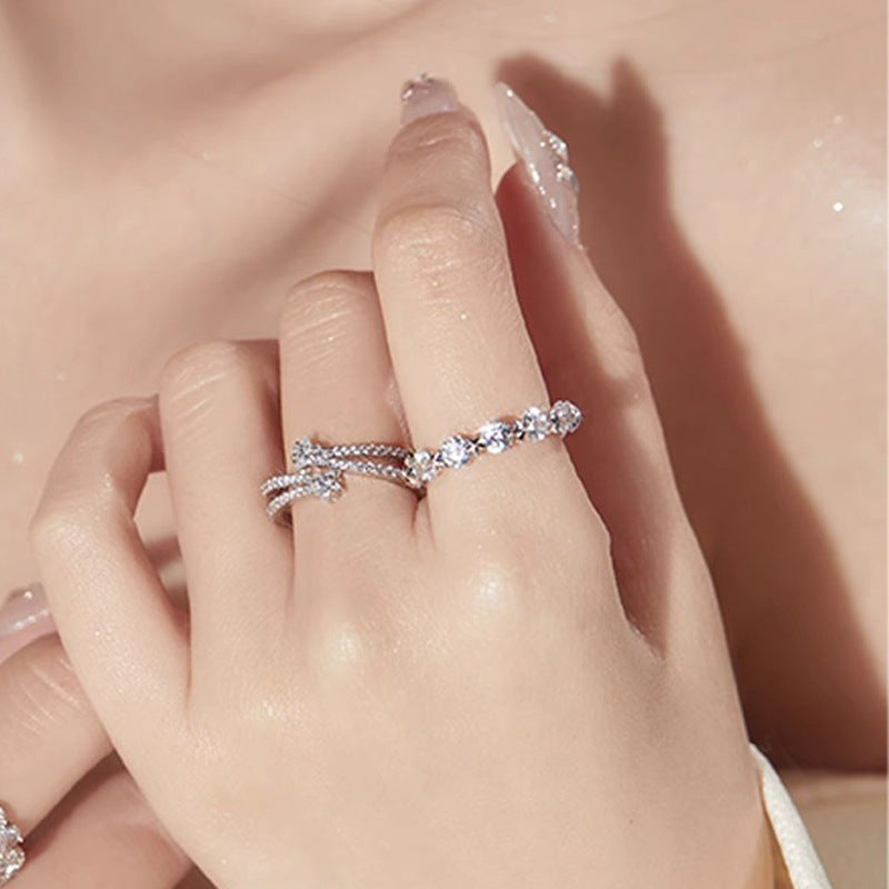 Stylish Double Layer Star Open Ring