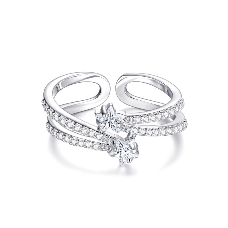 Stylish Double Layer Star Open Ring