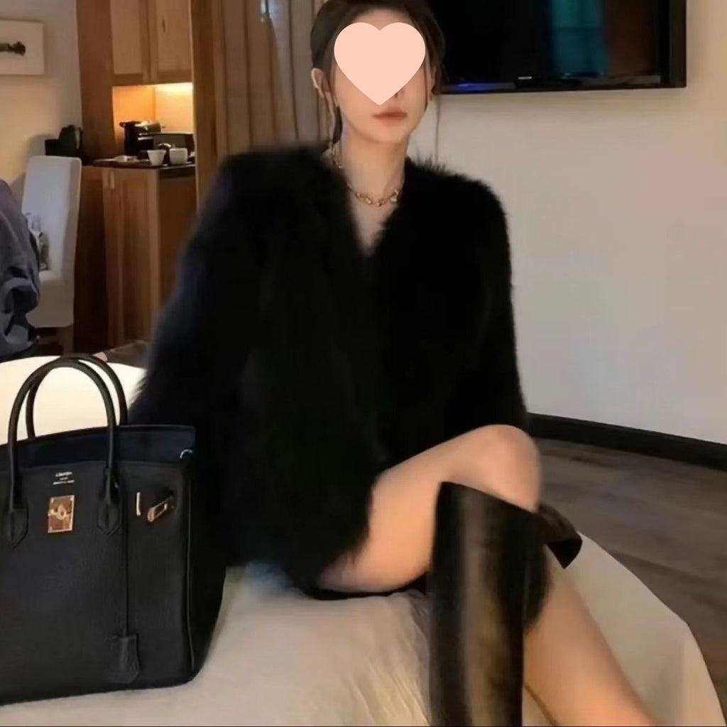 Korean-style Fluffy Womens All-match Winter Coat