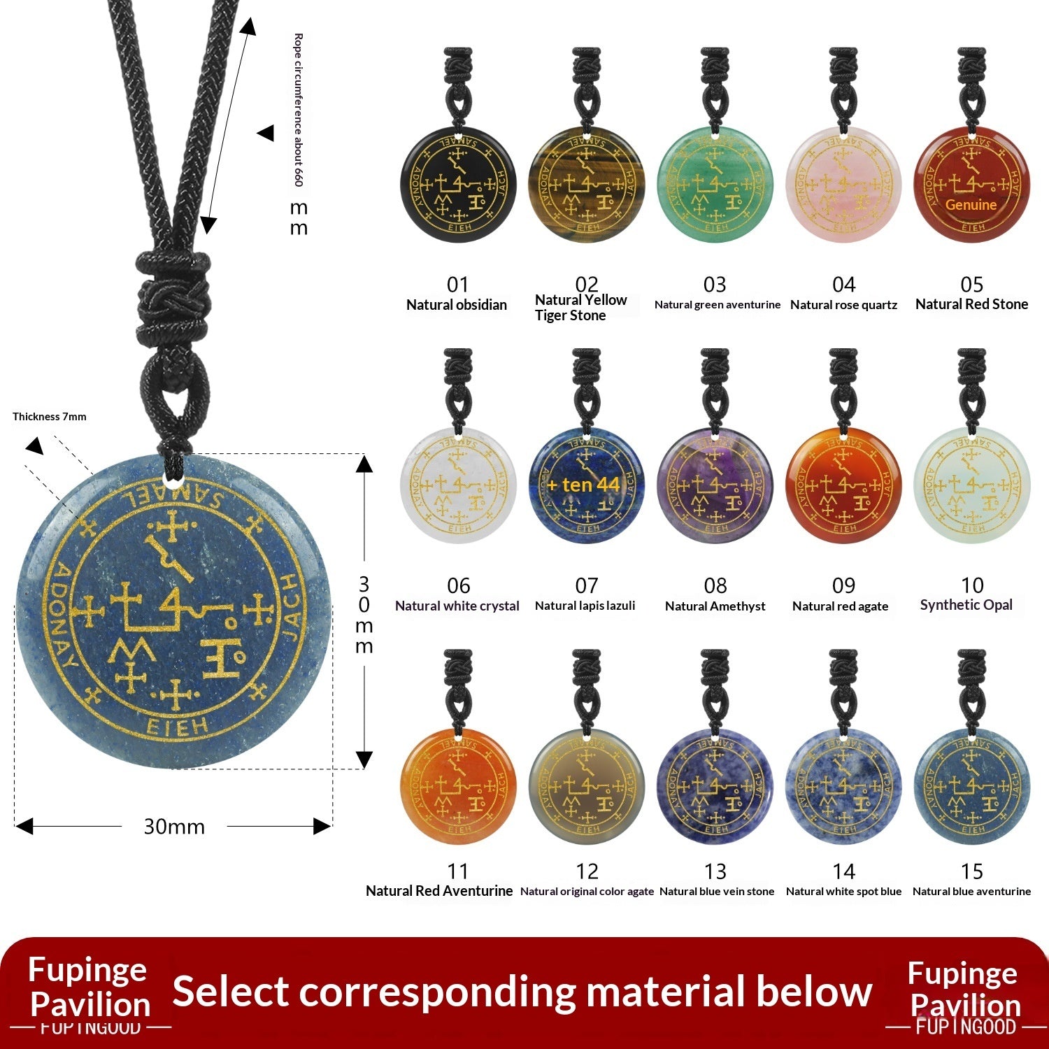 Seven Archangels Natural Crystal Pendant Crystal Necklace