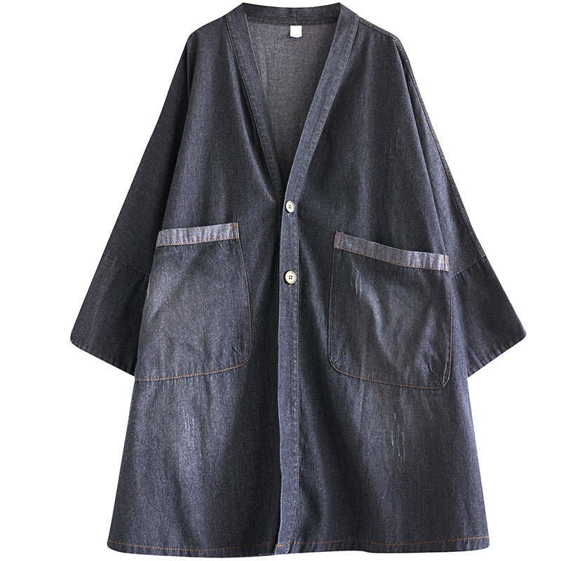 Womens Casual Vintage Loose Denim Jacket