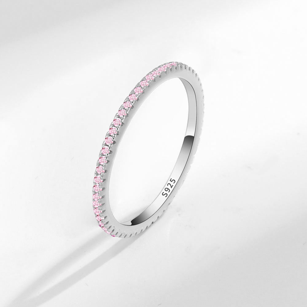 Fashionable Full Diamond Tail Stacked Single Row Ring