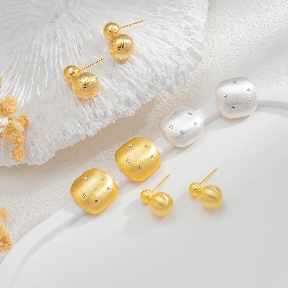 French-style Vintage Chic Minimalist Geometric Earrings