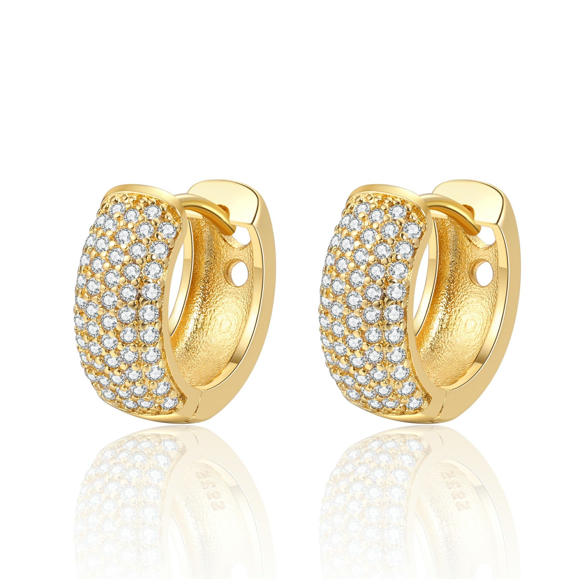 Womens Stylish All-match Copper-gold Plated Earrings