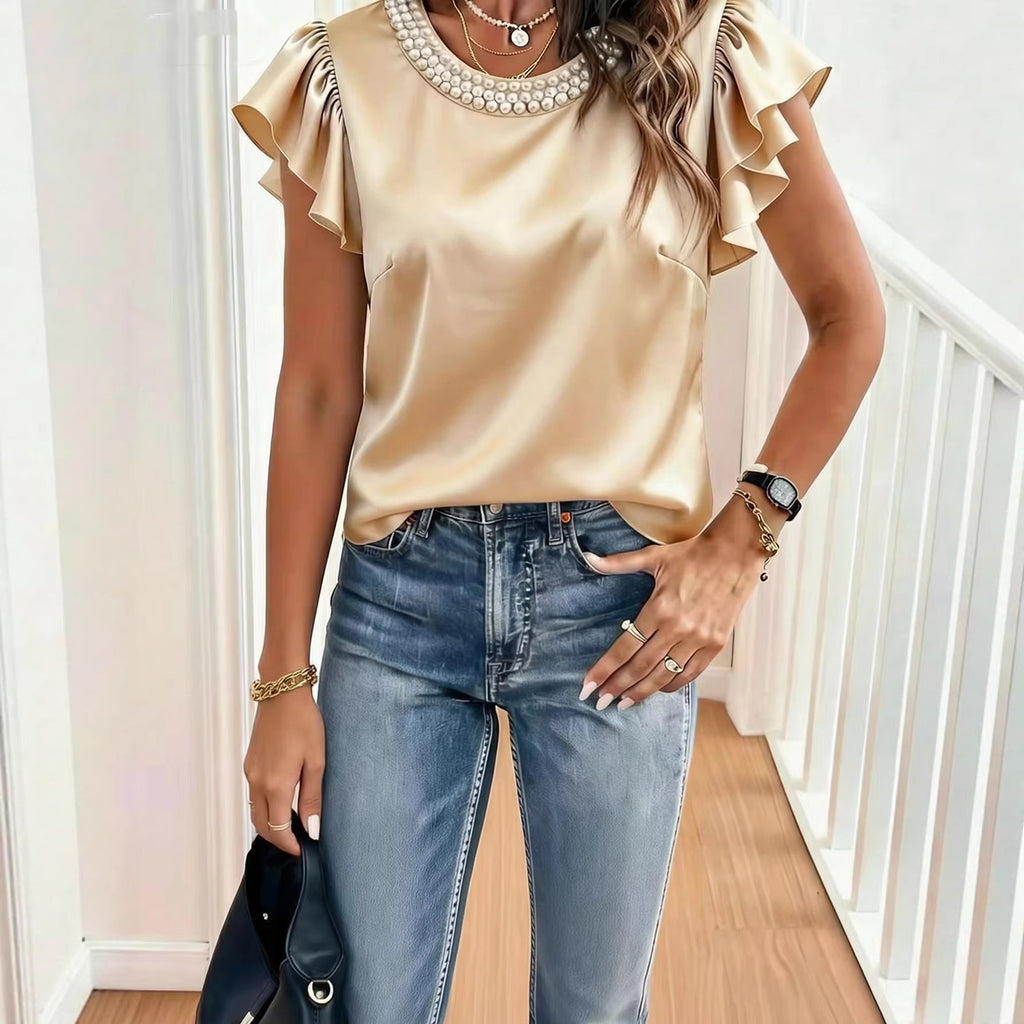 Stylish And Minimalist Womens Short Sleeve Top