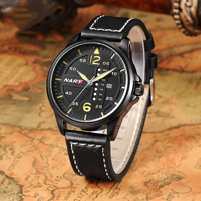 Stylish Sophisticated Dial Water-resistant Quartz Watch For Men