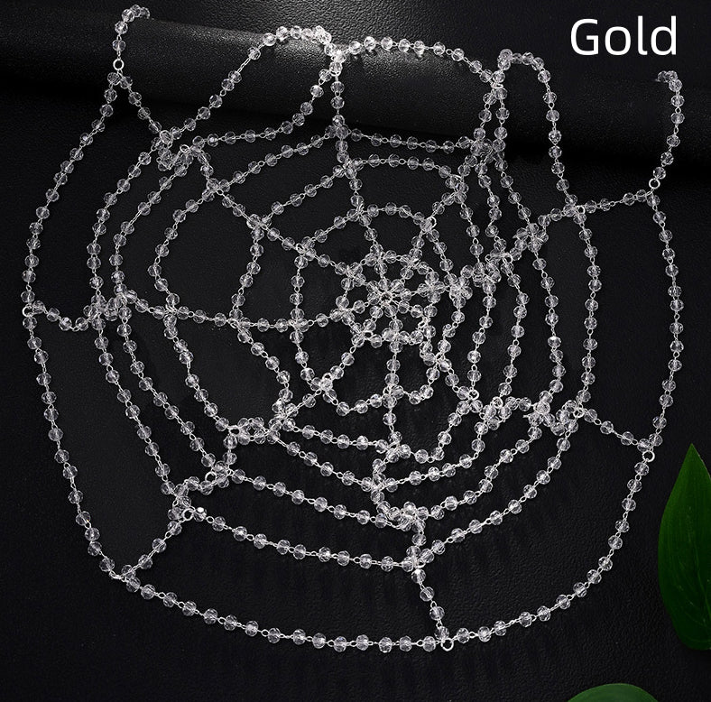 New Mesh Hollow-out Hair Chain With Dazzling Crystals For A Luxe High-end Lookperfect For Women