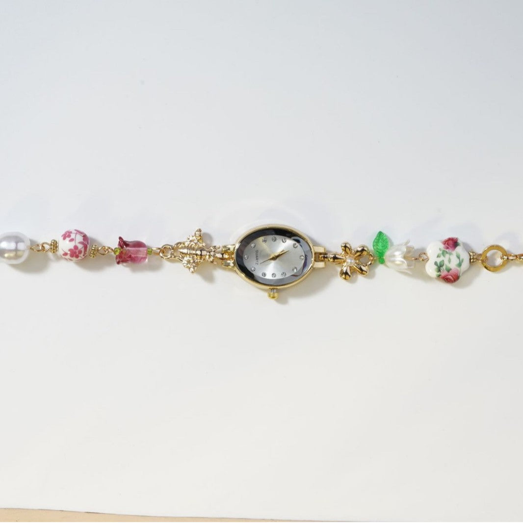 Elegant Light-luxury Diamond-encrusted Vintage Oval Watch