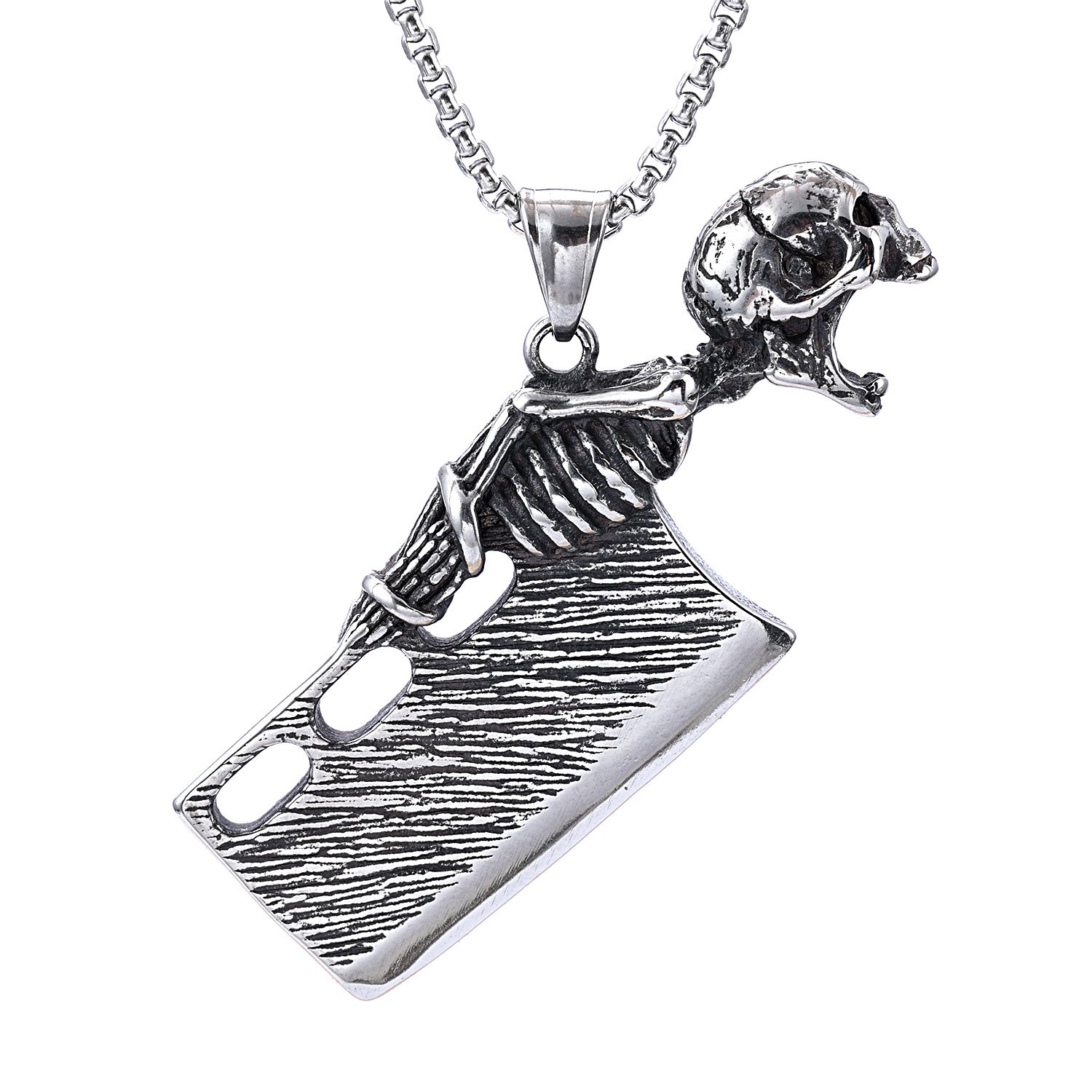 Skull And Sickle Polished Titanium Steel Pendant