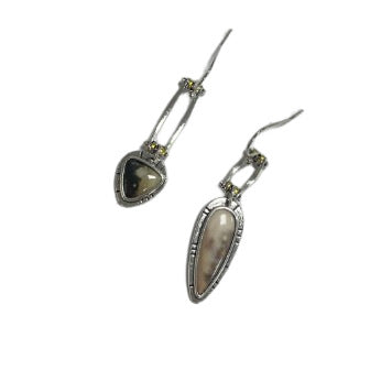 Fashionable Best-selling Minimalist Two-tone Asymmetrical Earrings