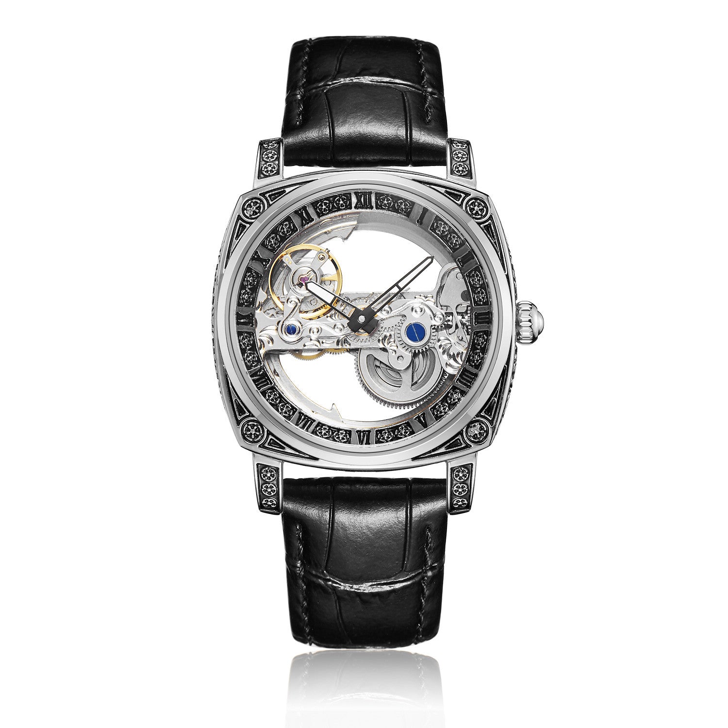 Relief-embossed Vintage Luminous Self-winding Mechanical Watch