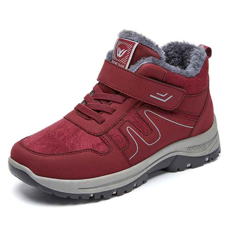 Womens Cotton Snow Boots With Velcro For Winter On Snowy Terrain
