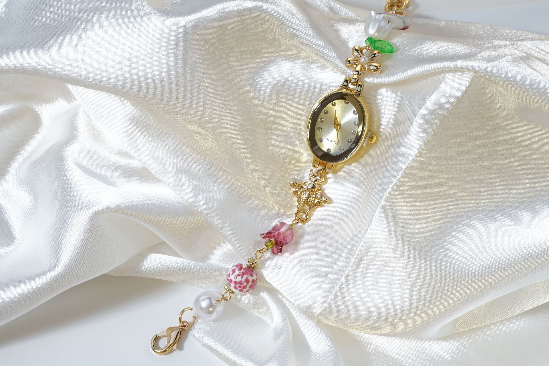 Elegant Light-luxury Diamond-encrusted Vintage Oval Watch