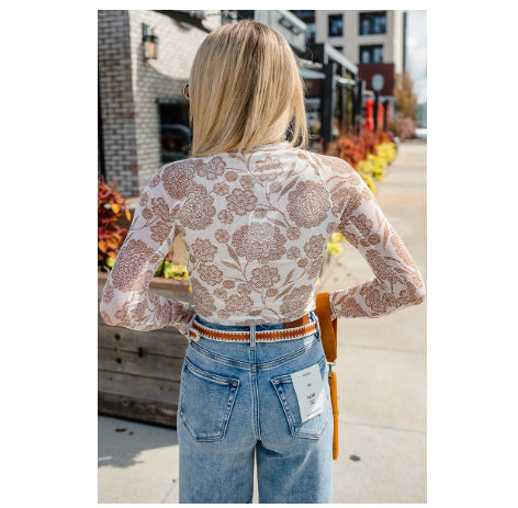 Fashionable Trendy Floral-print Fitted Top For Women