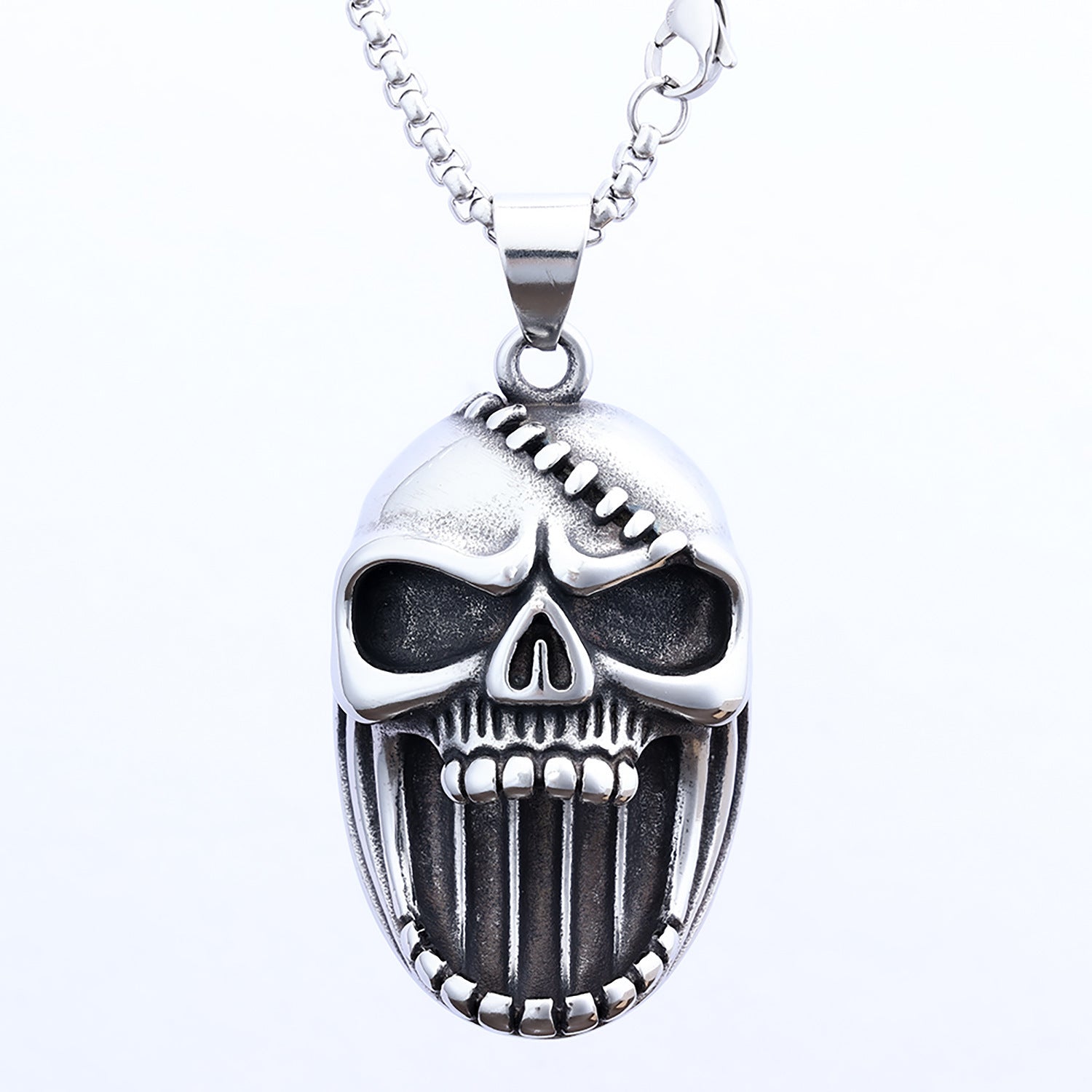 Personalized 3D Scarred Skull Titanium Steel Pendant