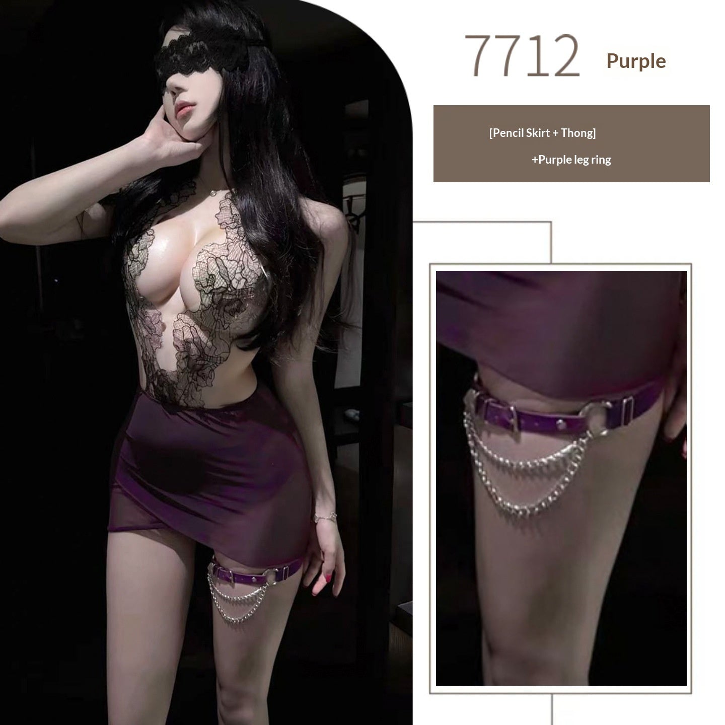 Elegant Deep V-Neck OL Secretary Uniform