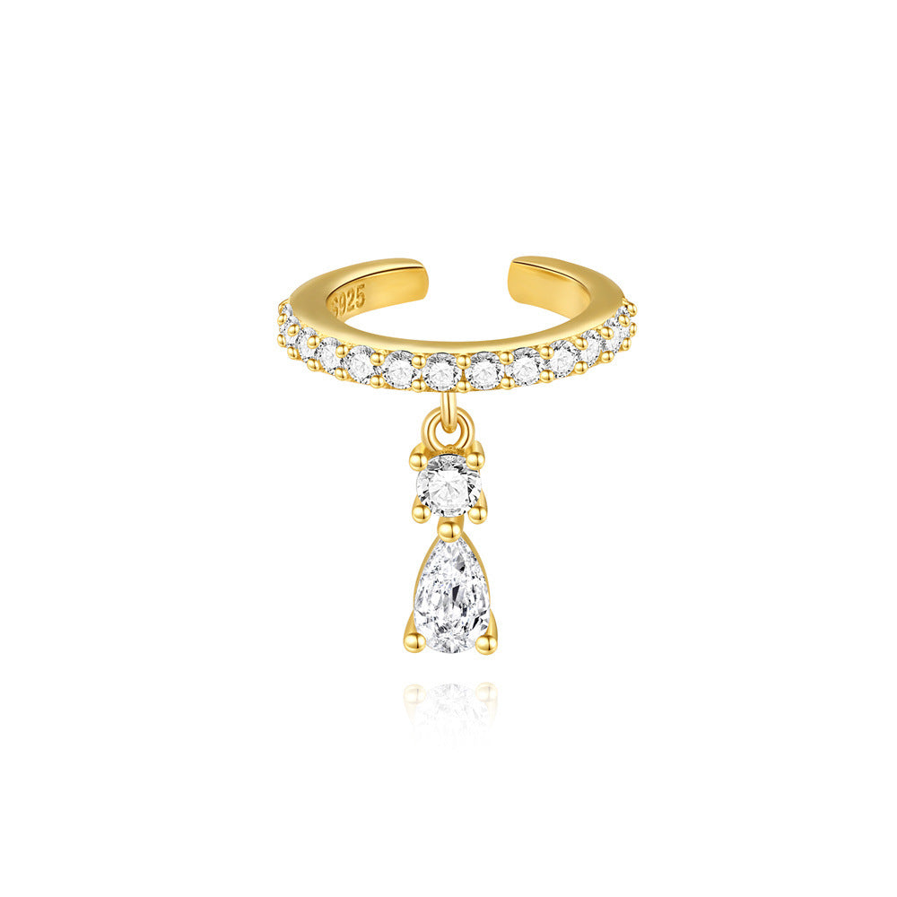 S925 Sterling Silver Smooth Surface Branch Ear Cuff