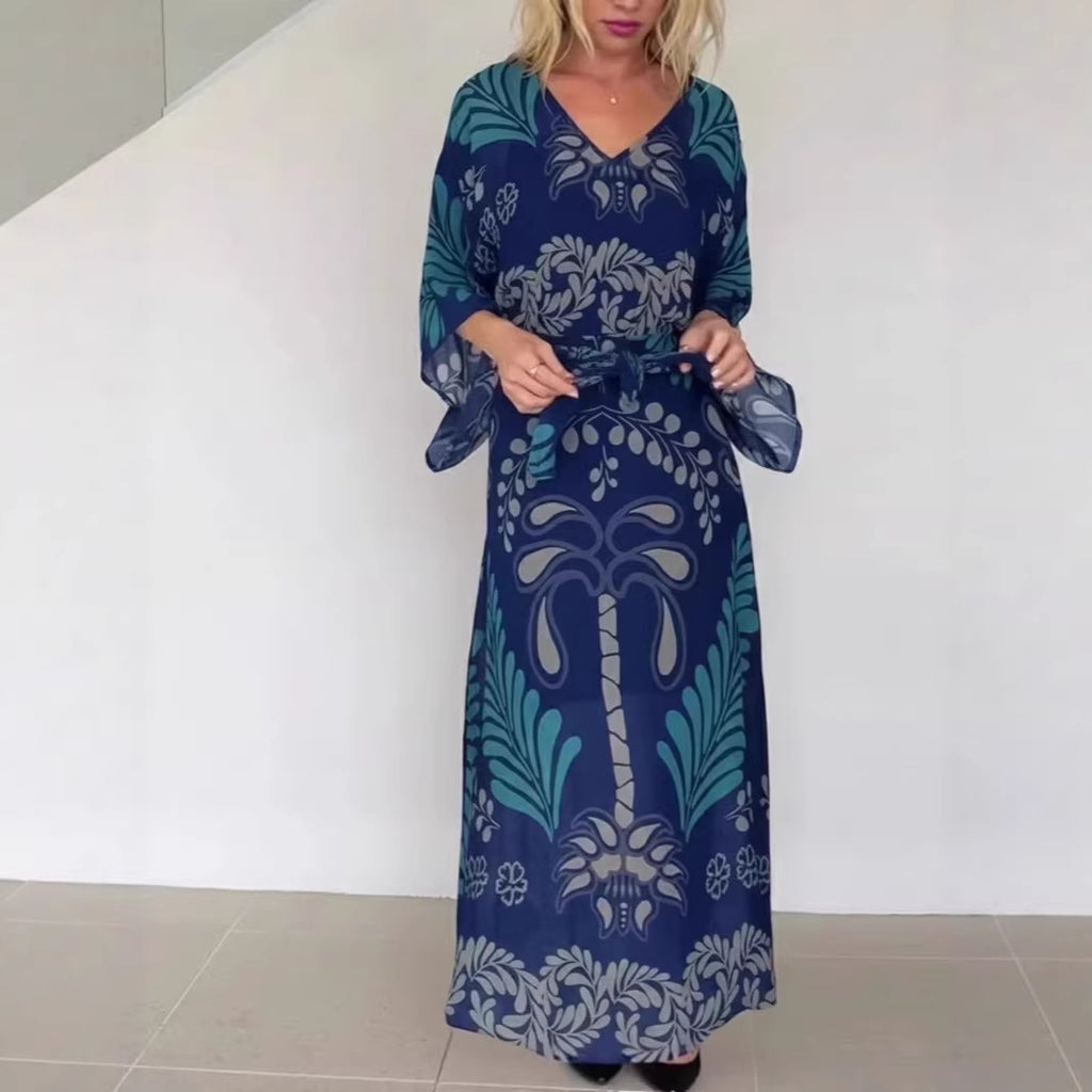 Lace-up Ethnic Bohemian Chiffon Dress