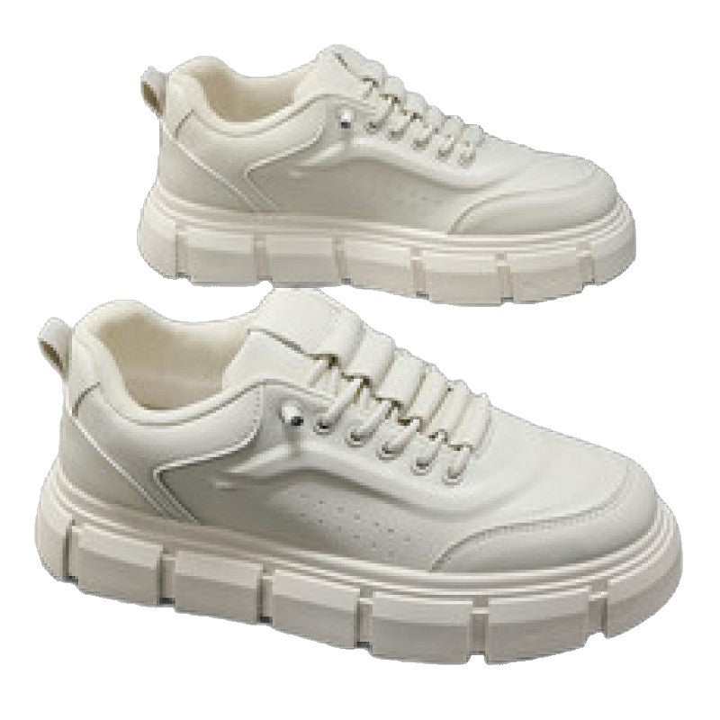 Mens Stylish Microfiber Chunky-soled Trendy All-match Casual Shoes