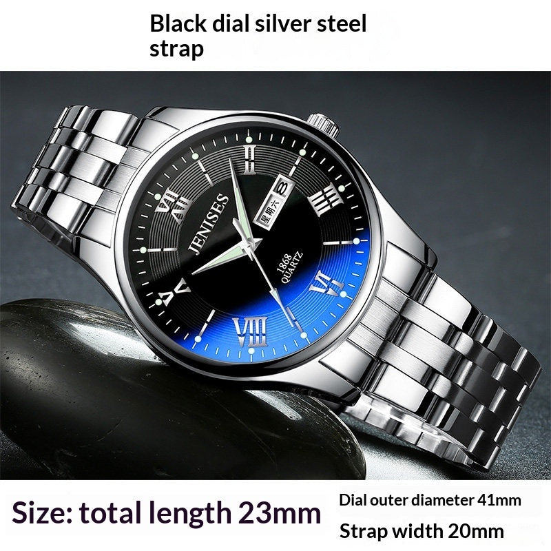 Men's Watch Student Watch Sports Watch Quartz Ultra-thin Waterproof Trendy Luminous Display