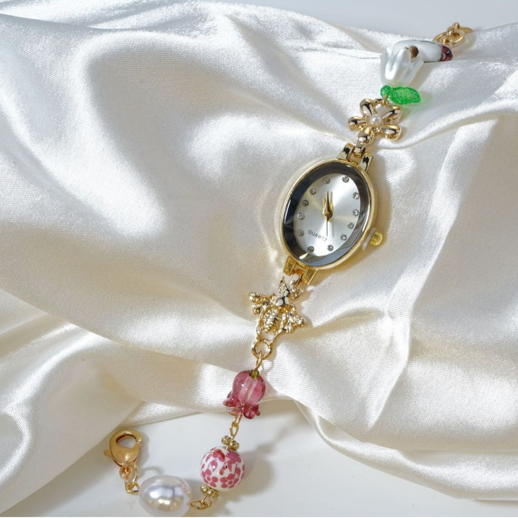 Elegant Light-luxury Diamond-encrusted Vintage Oval Watch