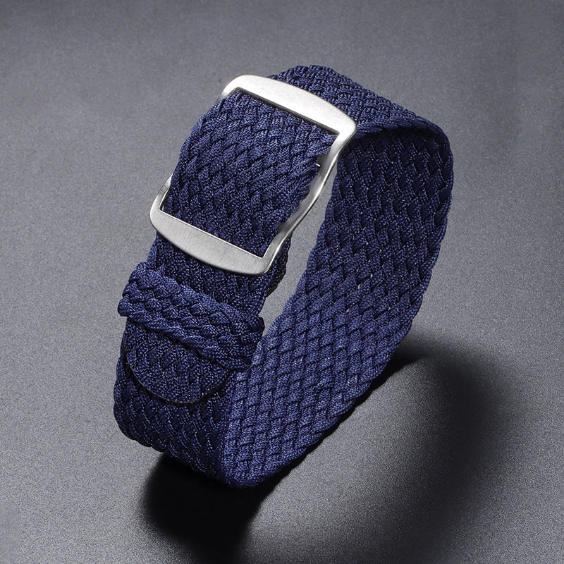Woven Nylon Watchband Pieces Over Canvas Watch Strap