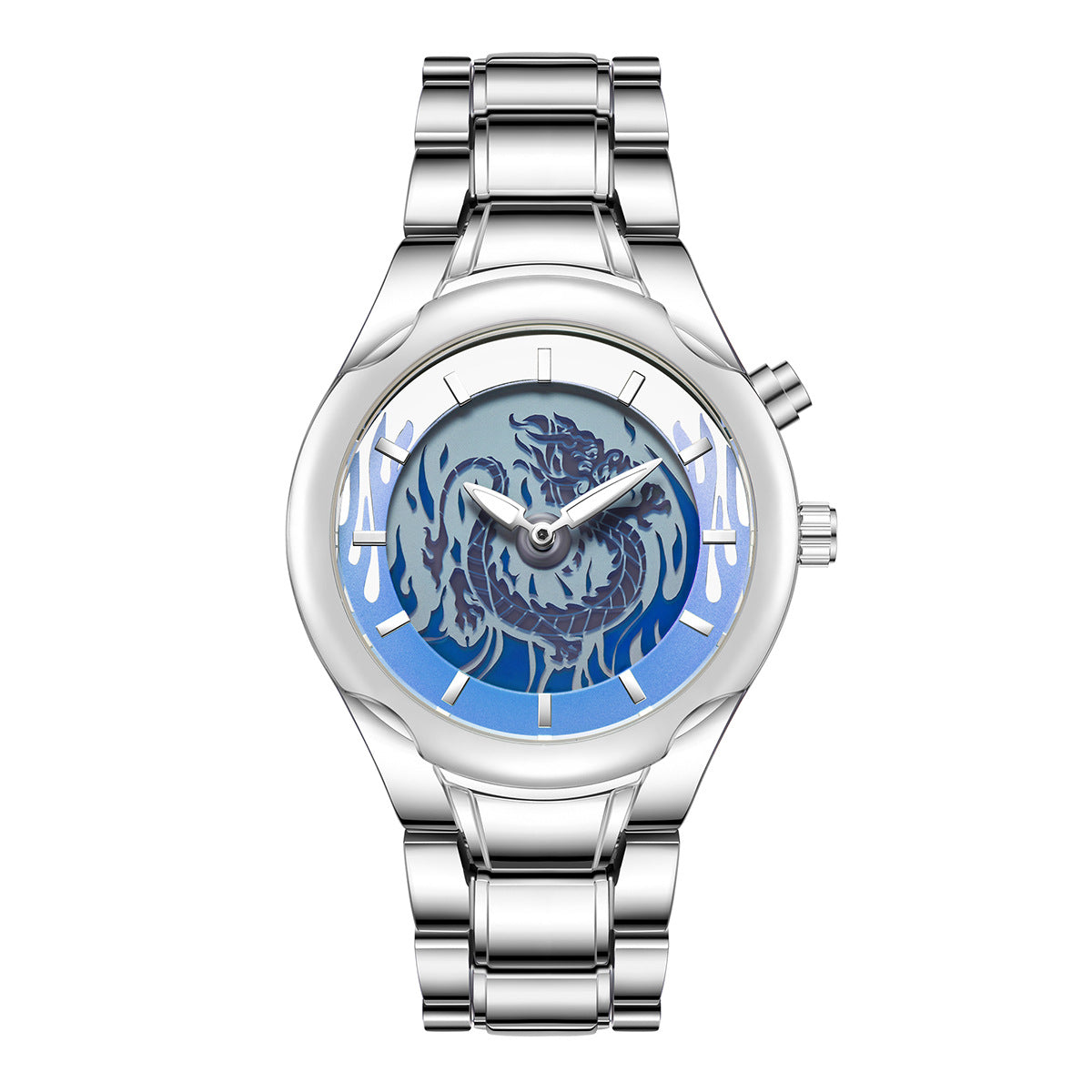 Personalized Retro Dragon-shaped Dual-display Mens Watch With A Trendy Premium Look And Water Resistance