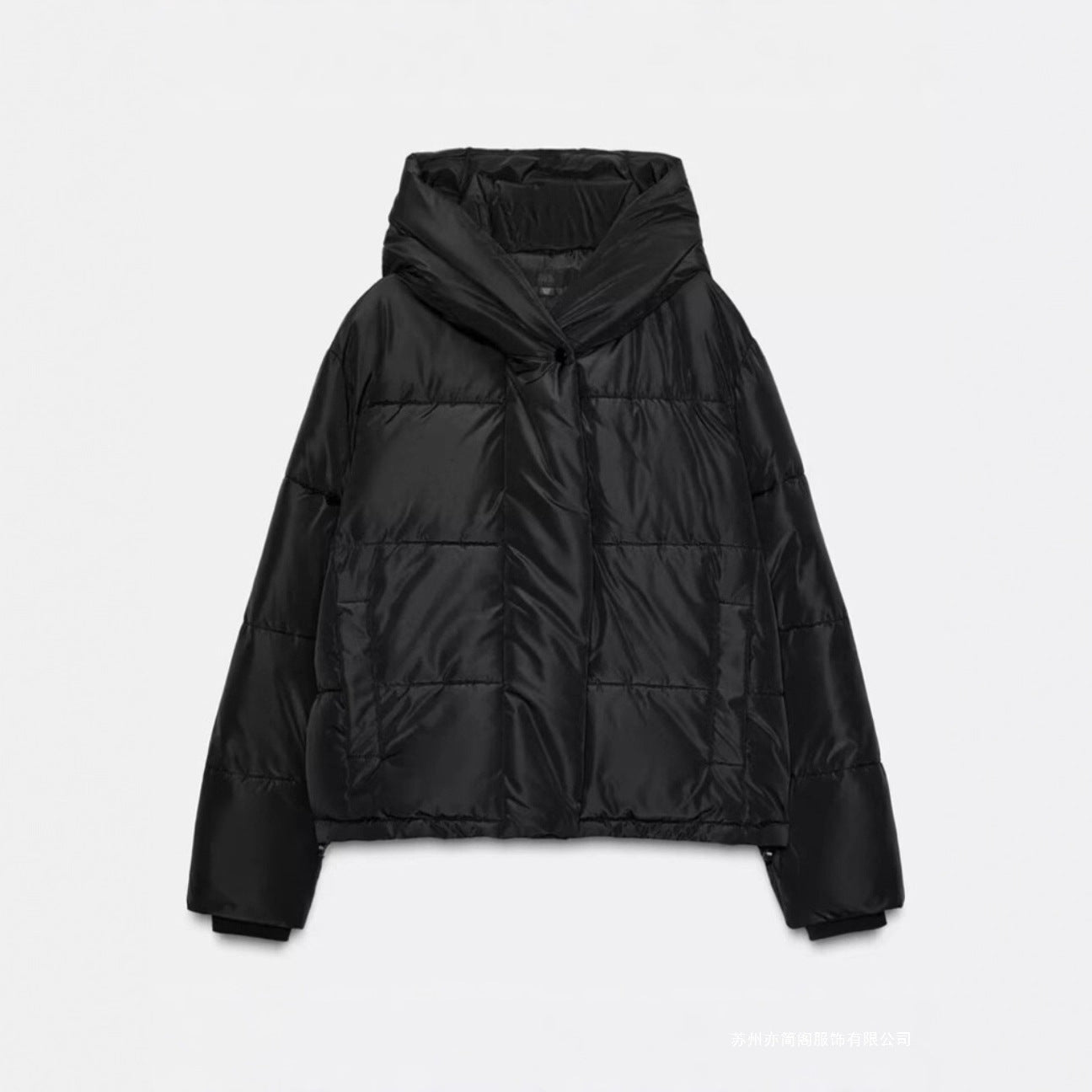 Two-tone Hooded Cotton Padded Jacketcoat