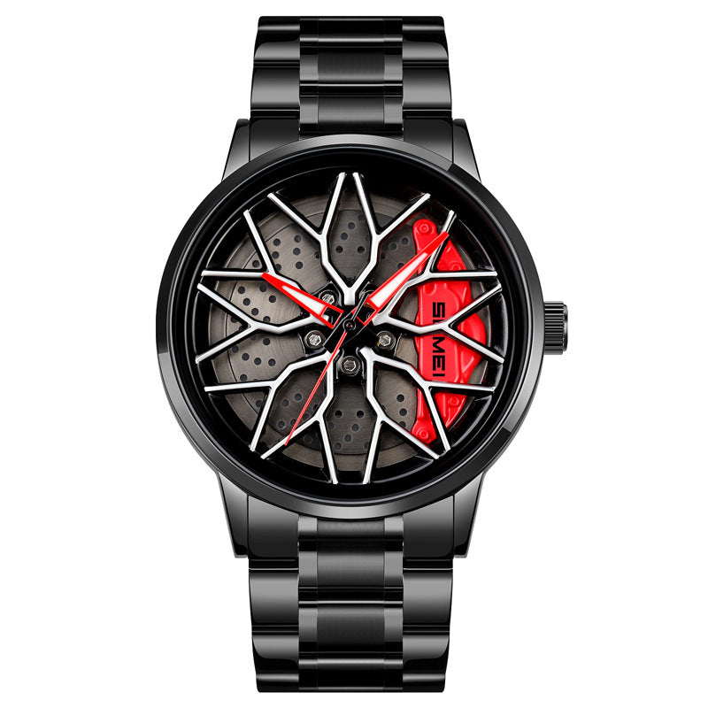 Stylish Mens Watch With A Personalized Wheel Hub Design