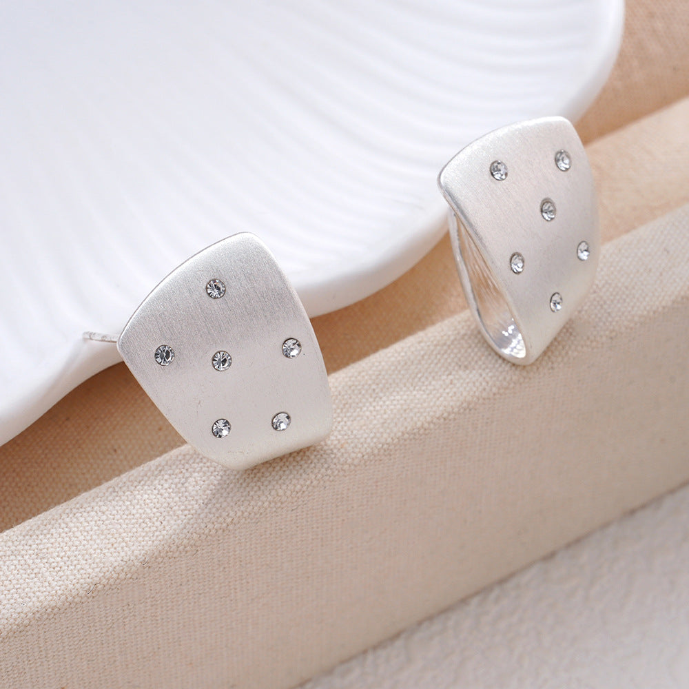 Light-luxury Niche Metal Matte-finish Earrings