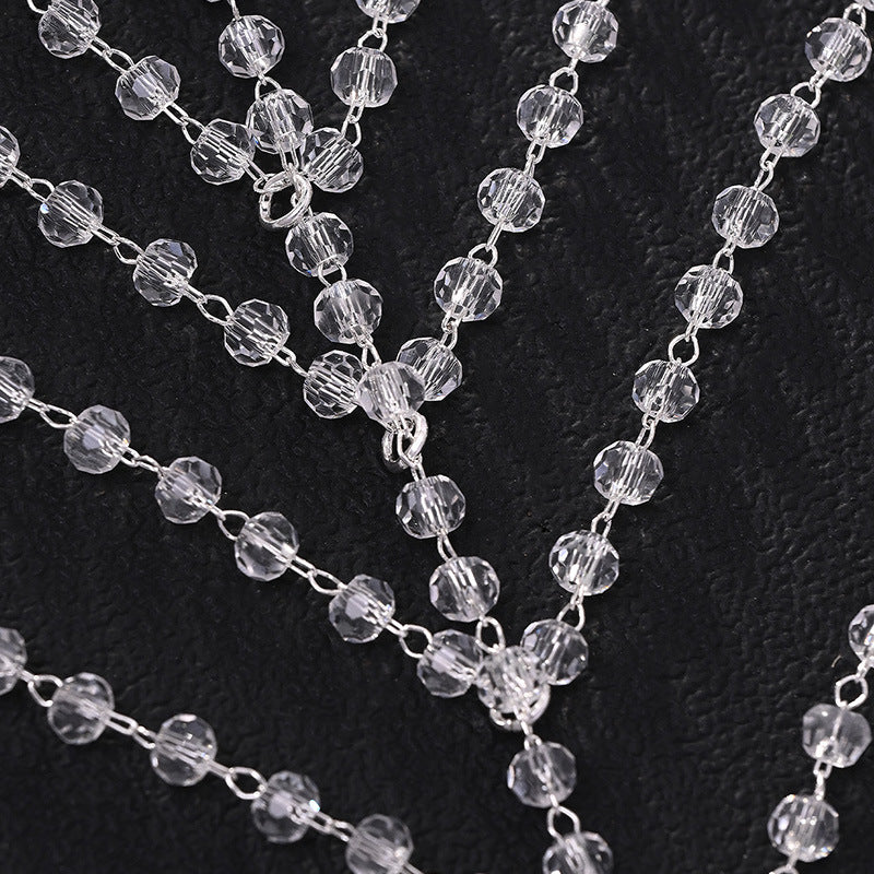 New Mesh Hollow-out Hair Chain With Dazzling Crystals For A Luxe High-end Lookperfect For Women
