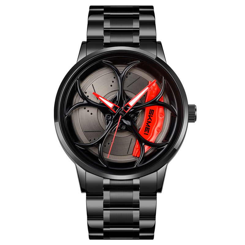 Stylish Mens Watch With A Personalized Wheel Hub Design