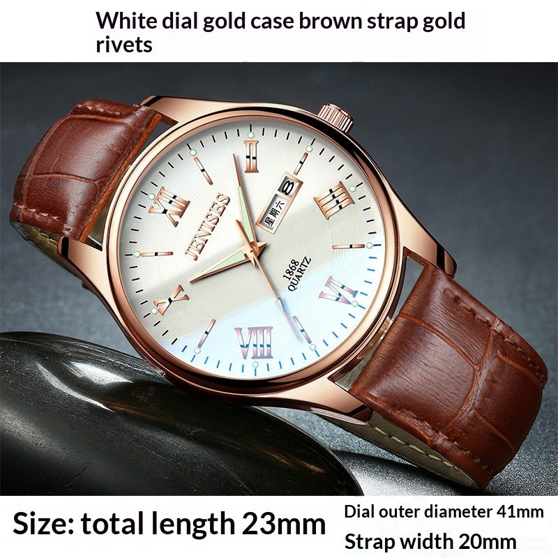 Men's Watch Student Watch Sports Watch Quartz Ultra-thin Waterproof Trendy Luminous Display