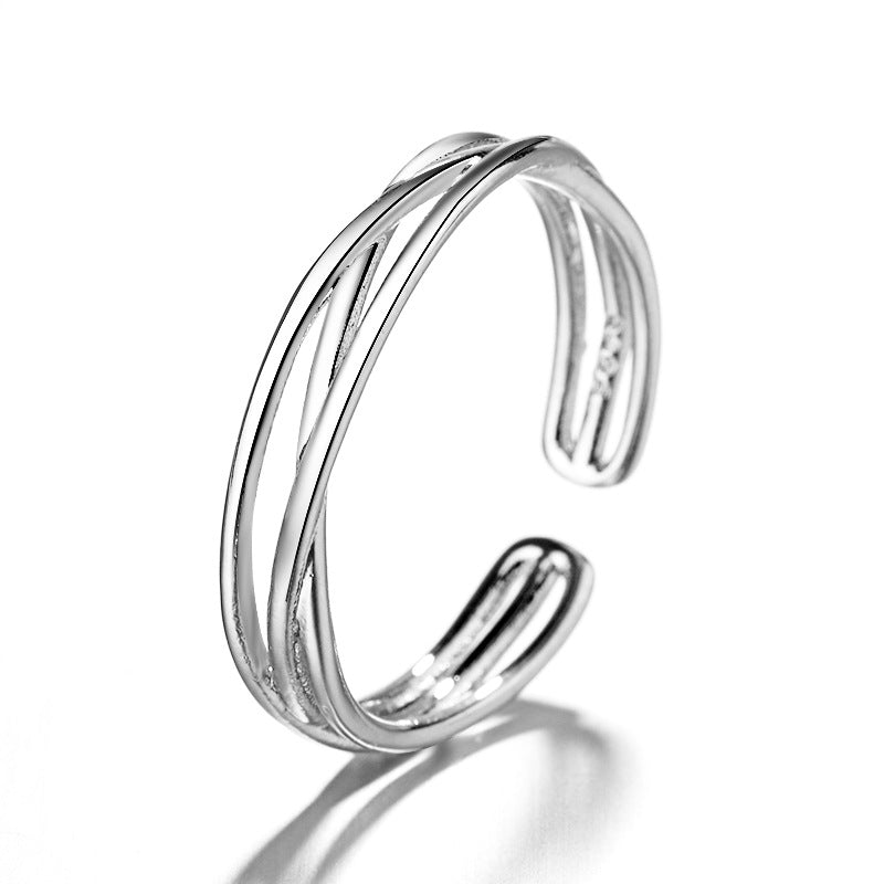 Womens Minimalist, Personalized Cross-open Ring For Students