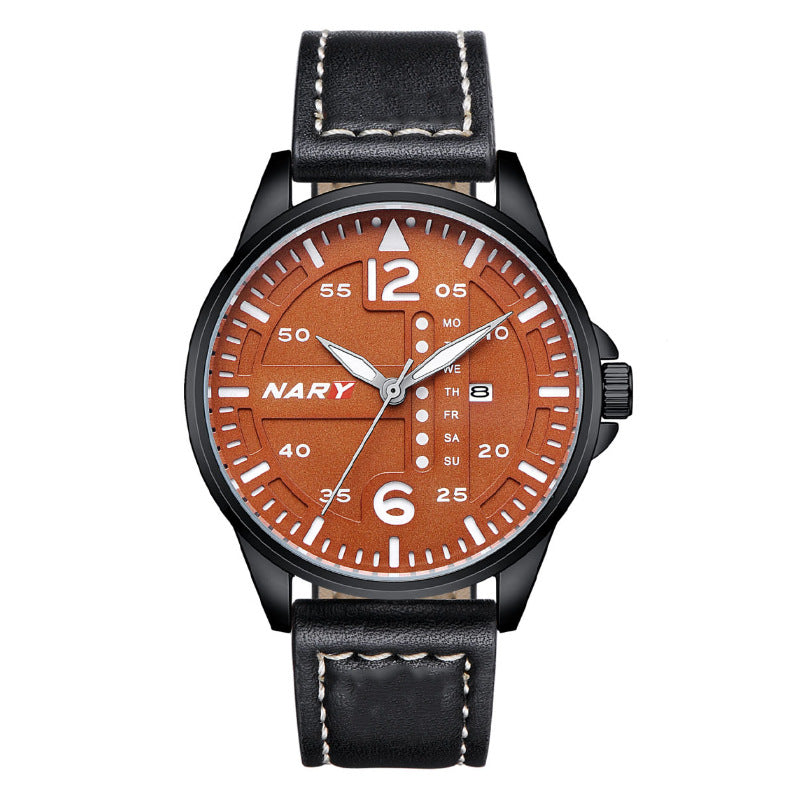 Stylish Sophisticated Dial Water-resistant Quartz Watch For Men