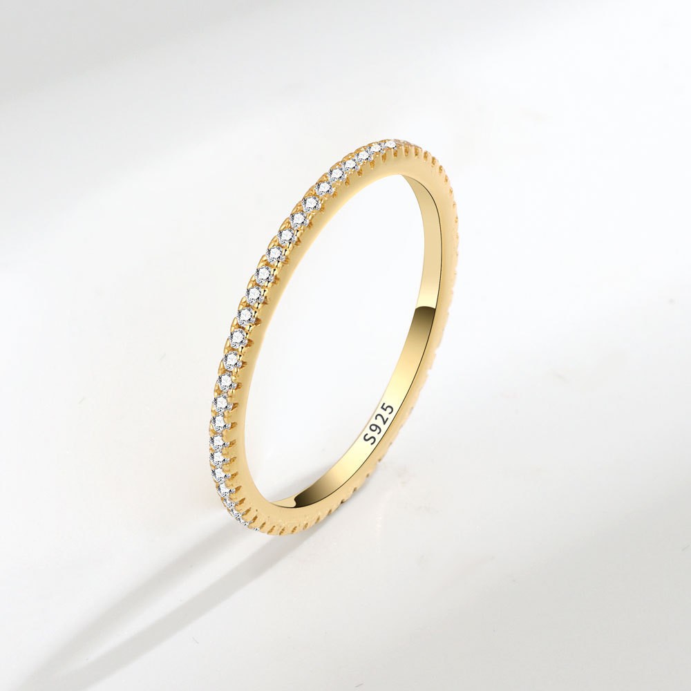 Fashionable Full Diamond Tail Stacked Single Row Ring