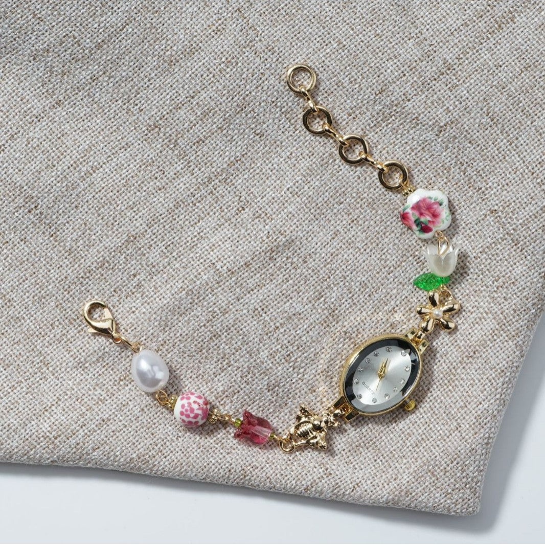 Elegant Light-luxury Diamond-encrusted Vintage Oval Watch