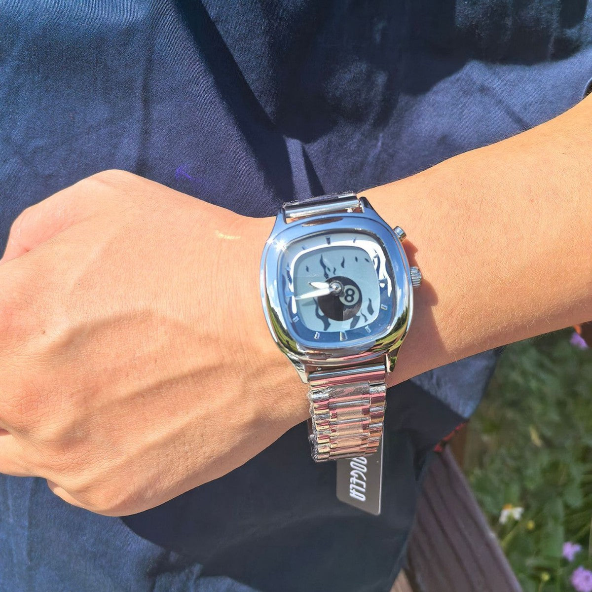 Retro Digital Display Waterproof Steel-band Sports Watch For Men