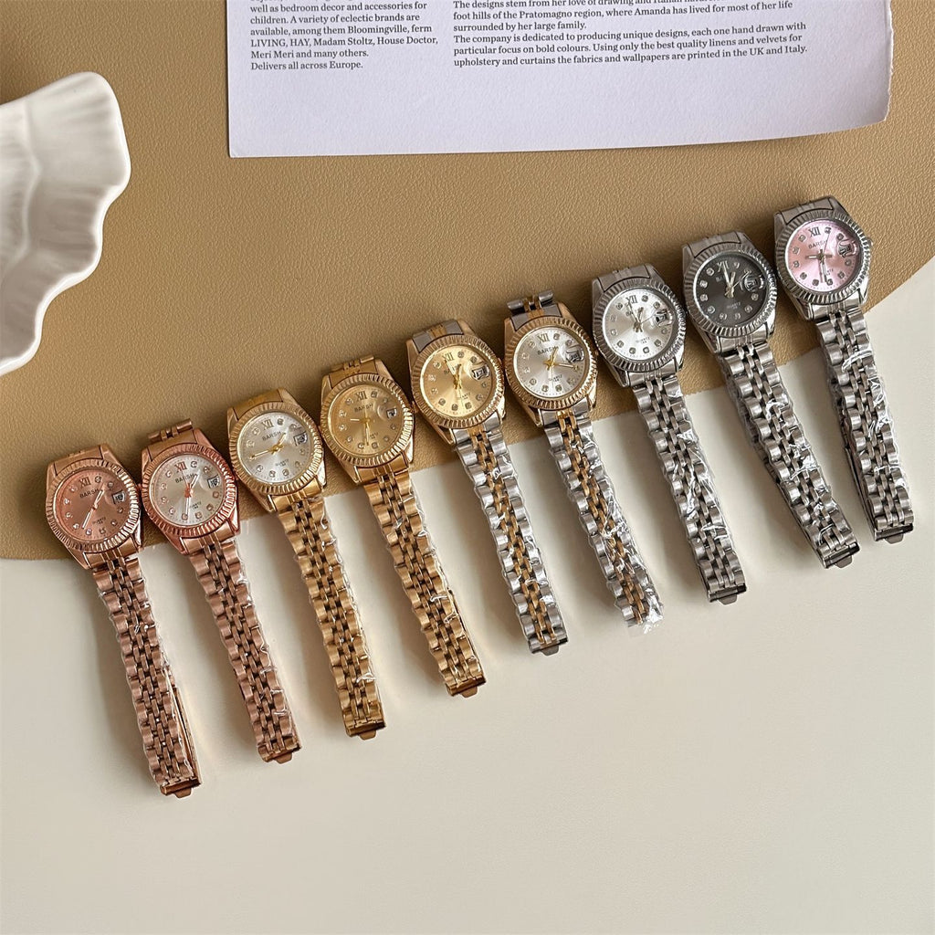 Casual Yet Sophisticated Round Diamond-face Watch