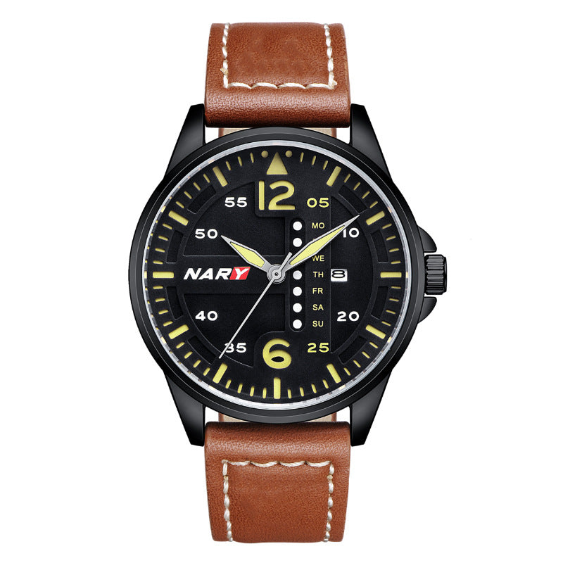 Stylish Sophisticated Dial Water-resistant Quartz Watch For Men