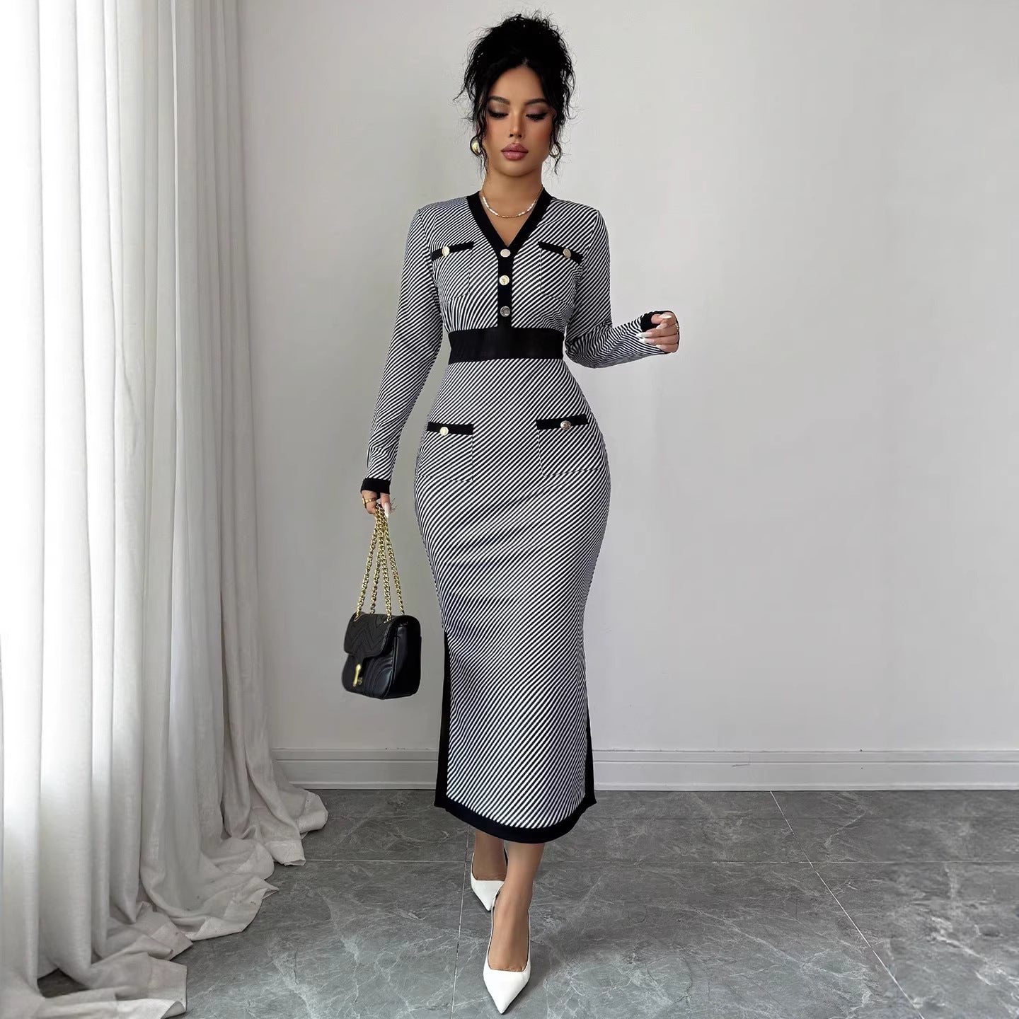 Fashionable Minimalist And Slim Fit Womens Dress